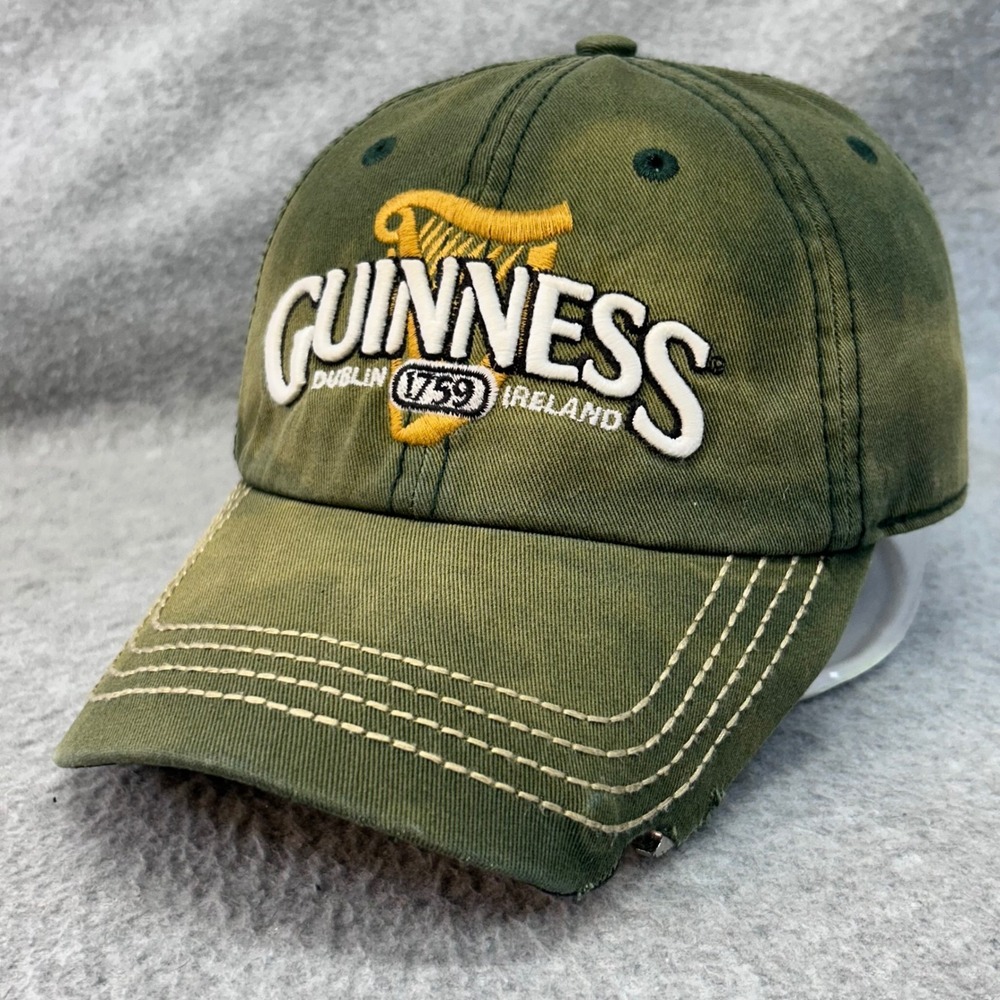 Guinness Harp Logo Mens Green Baseball Cap Bottle Opener OSFM
